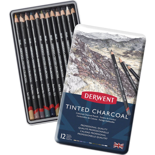 LAPIS CARVAO DERWENT COLORIDO (TINTED CHARCOAL) 12 CORES