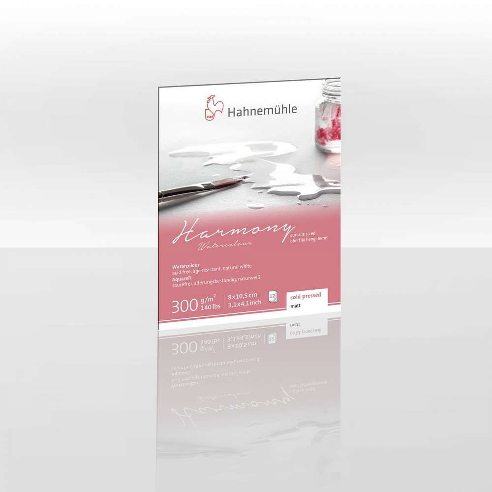BLOCO HAHNEMUHLE HARMONY 300G/M2 GRANA FINA 08x10,5cm 12 FLS