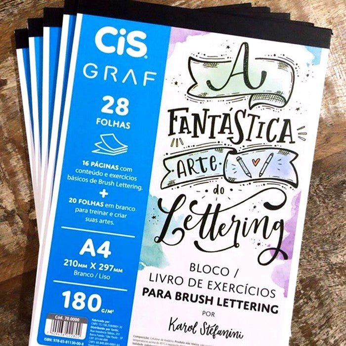 BLOCO CIS GRAF BRUSH LETTERING 180G/M2 A4 28 FLS