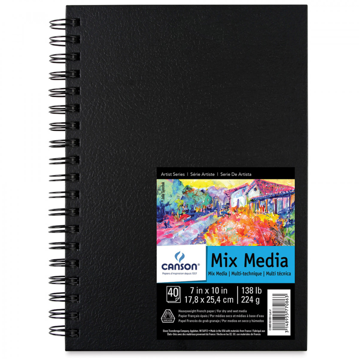 SKETCH BOOK CANSON MIX MEDIA 17,7X25,4cm 224g/m2