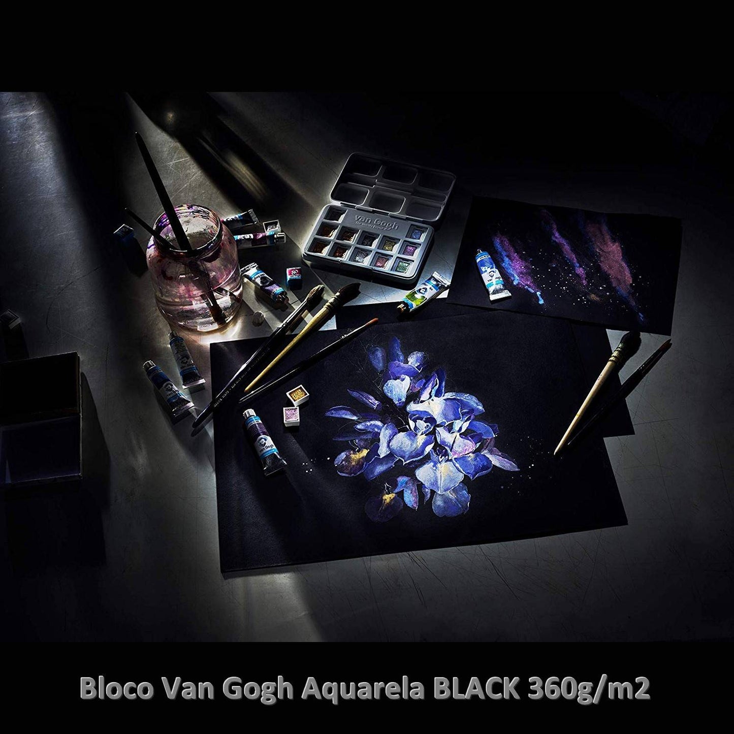 BLOCO TALENS VAN GOGH AQUARELA BLACK 360G/M2 A4 12 FOLHAS
