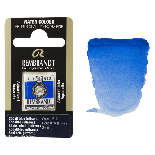 AQUARELA TALENS REMBRANDT HALF PAN 512 COBALT BLUE ULTRAMARINE S1