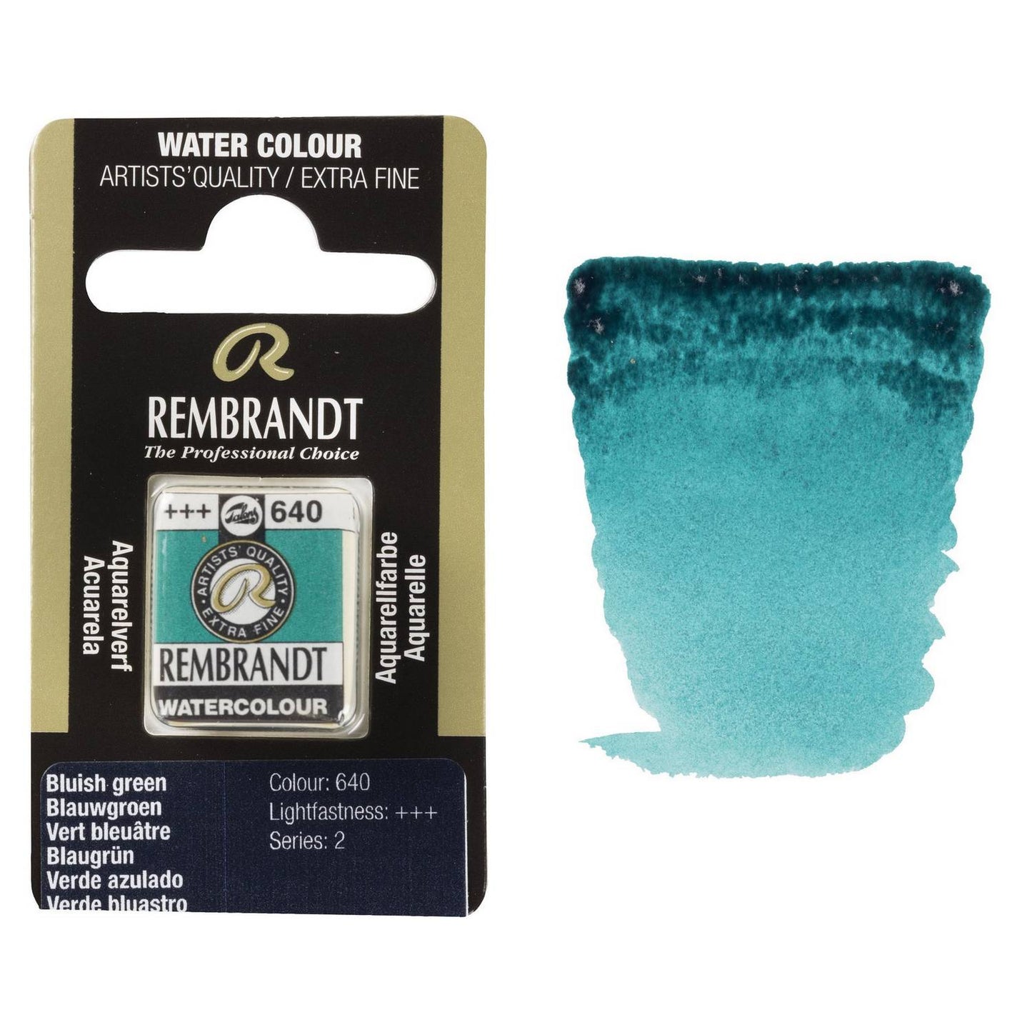 AQUARELA TALENS REMBRANDT HALF PAN 640 BLUISH GREEN S2