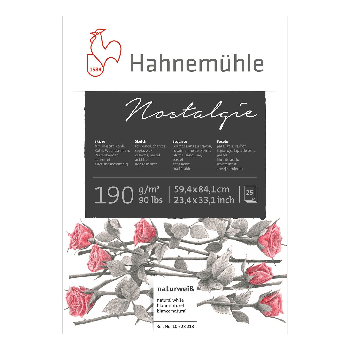 BLOCO HAHNEMUHLE NOSTALGIE A1 190g/m2 25 FOLHAS