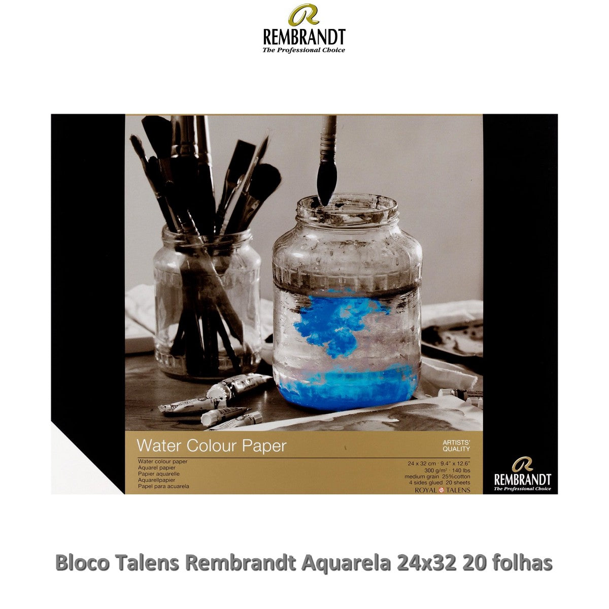 BLOCO TALENS REMBRANDT AQUARELA 300G/M2 24X32CM 20 FLS 100%