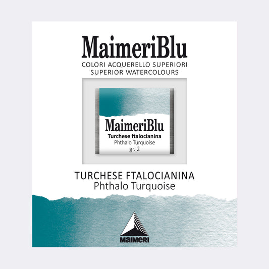 AQUARELA MAIMERIBLU ARTISTS HALF PAN 431 PHTHALO TURQUOISE