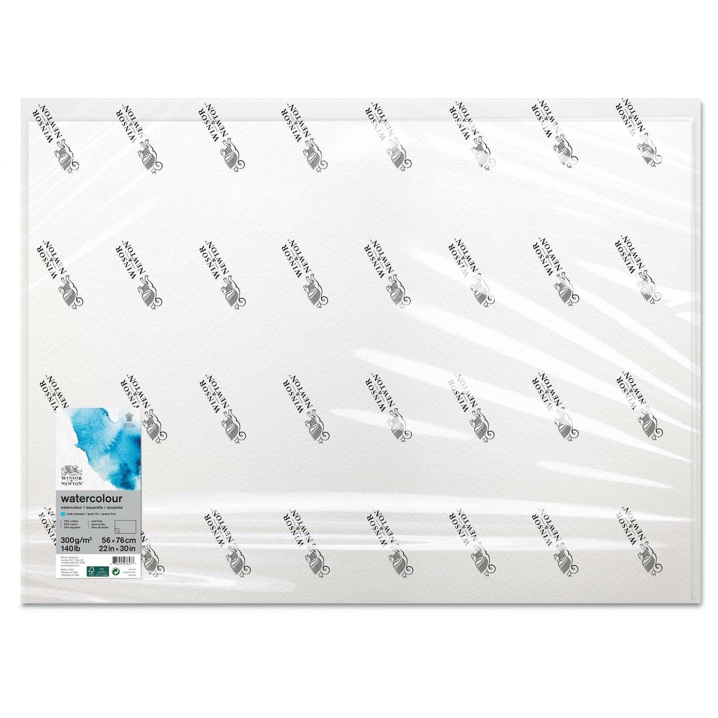 PAPEL WINSOR NEWTON WATERCOLOUR 56X76CM 300G/M2 25% COTTON