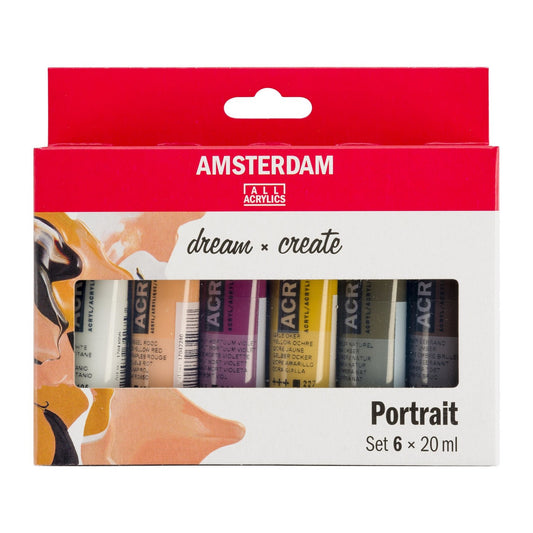 ESTOJO ACRILICA TALENS AMSTERDAM 20ML 06 CORES RETRATO