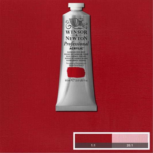 ACRILICA WINSOR NEWTON PROFISSIONAL 60ML 458 CADMIUM RED DEEP ROW S3