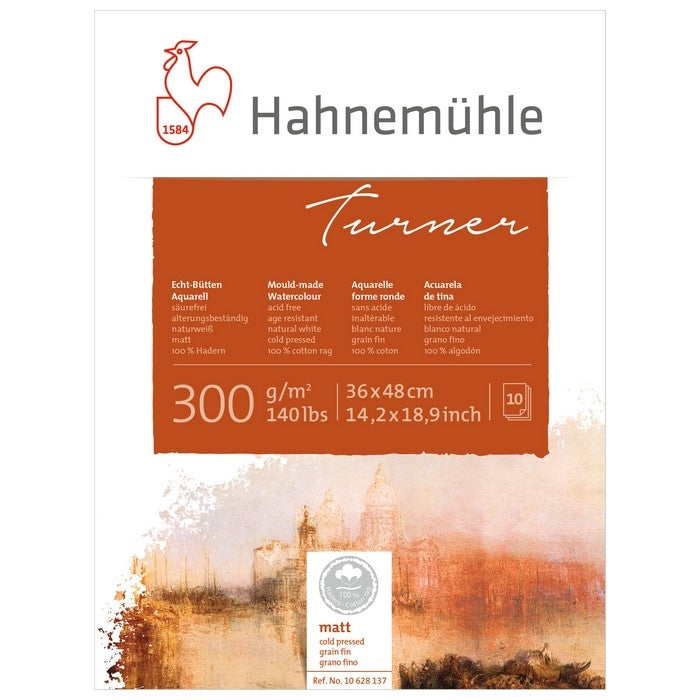 BLOCO HAHNEMUHLE TURNER 300g/m2 36x48 GRAN FIN 100% COTTON 1
