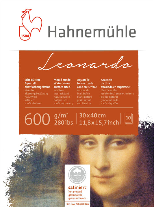 BLOCO HAHNEMUHLE LEONARDO SATINE 600g/m2 30x40 10 FOLHAS