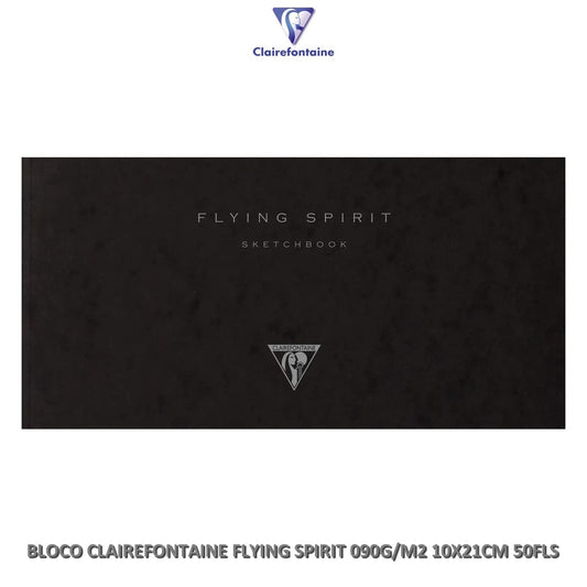 BLOCO CLAIREFONTAINE FLYING SPIRIT 090G/M2 10X21CM 50FLS