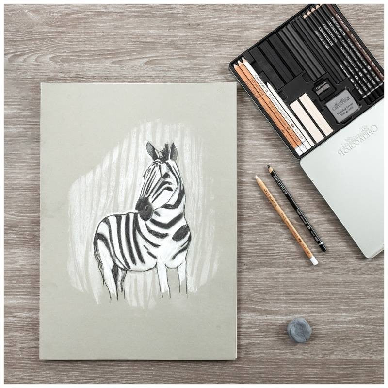 ESTOJO LAPIS ESBOCO CRETACOLOR BLACK & WHITE BOX 25 PECAS