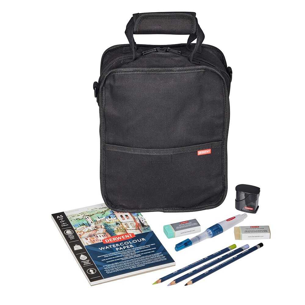 ESTOJO P/ LAPIS DERWENT CARRY-ALL PRETO C/ ALÇA P/ 132 UNIDADES