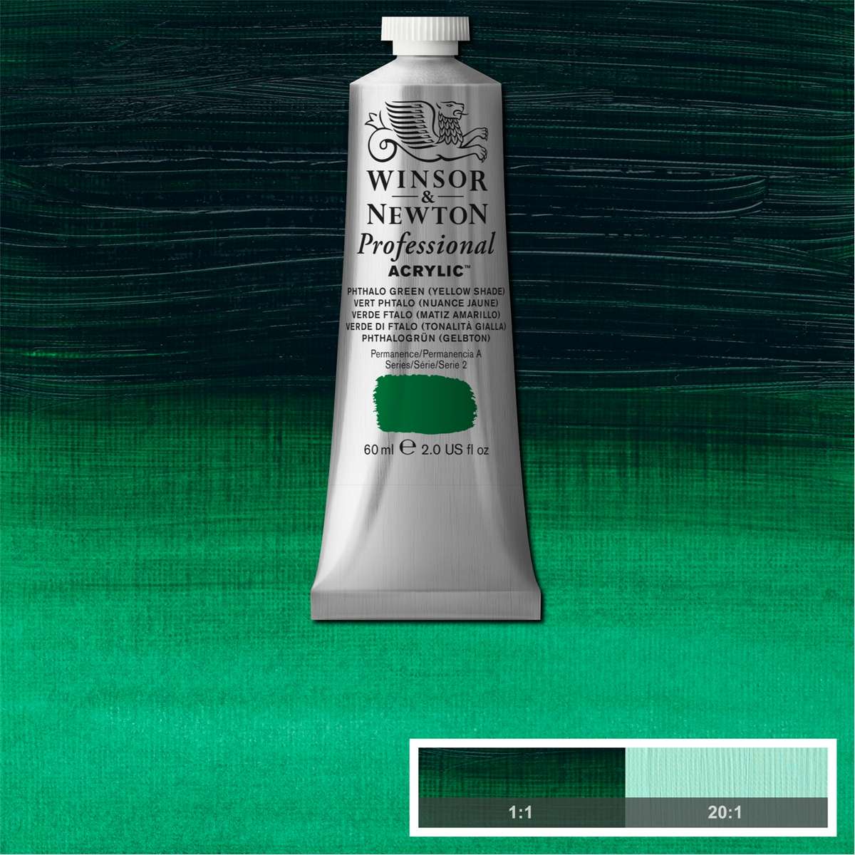 ACRILICA WINSOR NEWTON PROFISSIONAL 60ML 521 PHTHA GREEN YELLOW SH S2