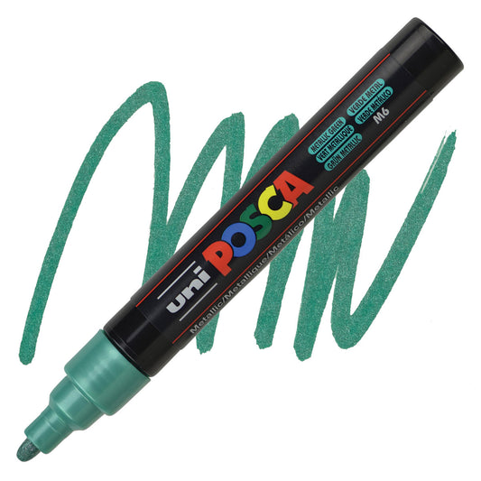CANETA POSCA PC-5M M6 VERDE METALICO