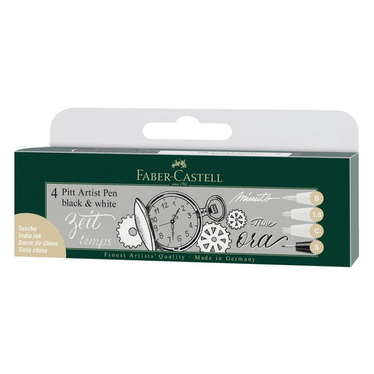 CANETA FABER CASTELL PITT 04 BLACK & WHITE (B/1.5/C BCA-S PRETA) 167151