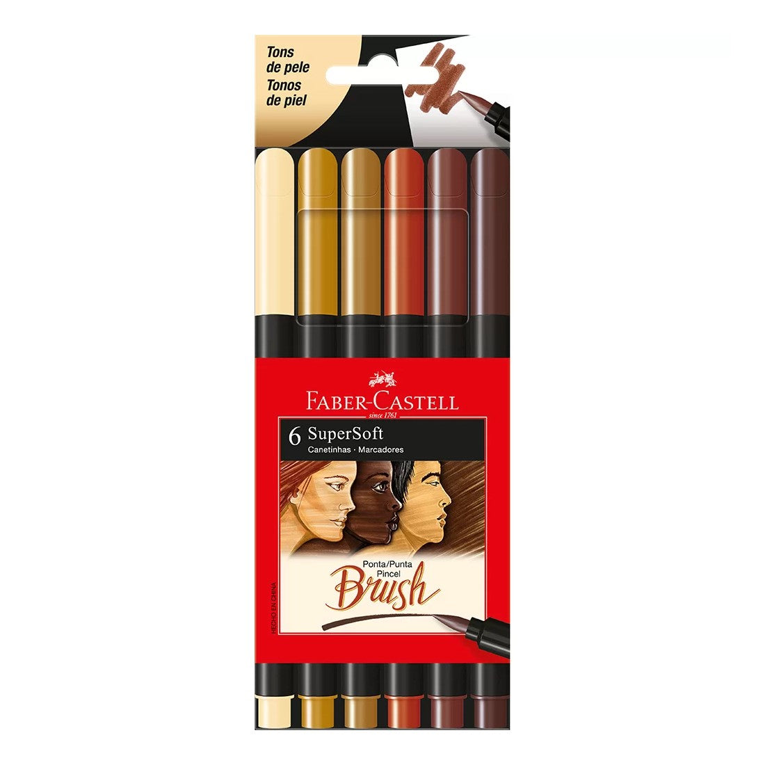 CANETA FABER CASTELL SUPERSOFT BRUSH 06 TONS DE PELE