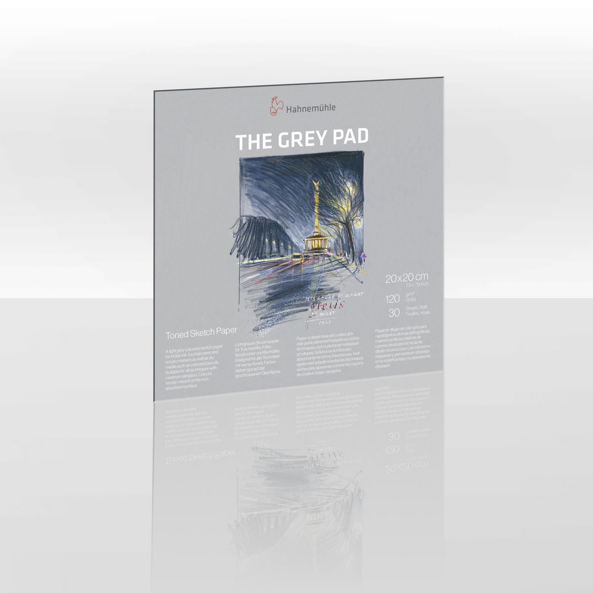 BLOCO HAHNEMUHLE THE GREY PAD 20X20CM 120G/M2 30 FOLHAS