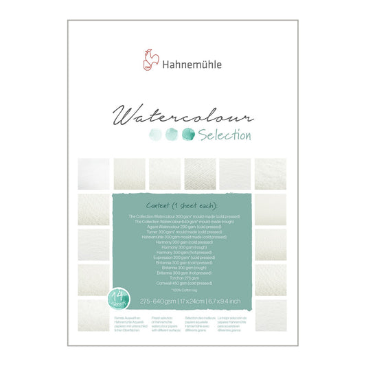 BLOCO HAHNEMUHLE WATERCOLOUR SELECTION 17X24CM 14 FLS
