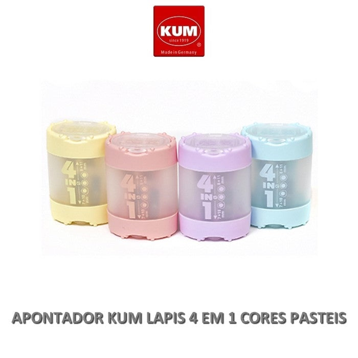 APONTADOR KUM LAPIS 4 EM 1 CORES PASTEIS