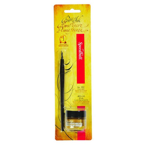 CABO C/ PENA E TINTA CALIGRAFIA SPEEDBALL OURO 94156