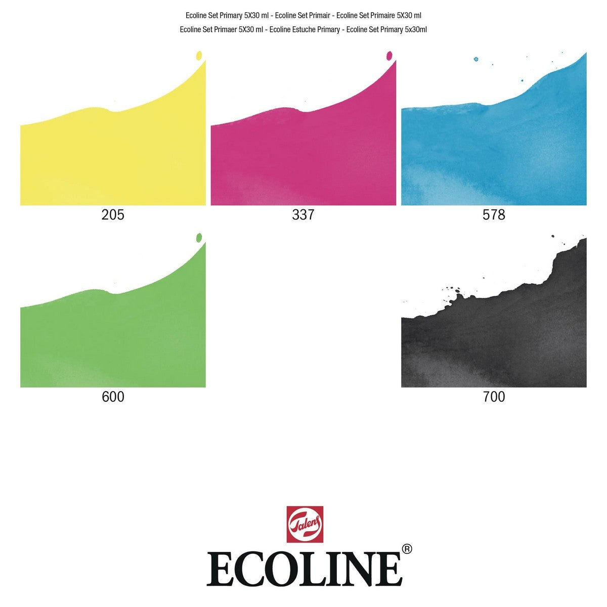 ESTOJO AQUARELA TALENS ECOLINE C/ 05 CORES PRIMARIAS 30ml