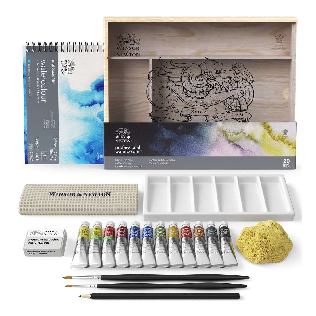 ESTOJO AQUARELA ARTISTS 12 TUBOS + ACESSORIOS WINSOR NEWTON