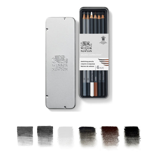 ESTOJO LAPIS ESBOCO WINSOR NEWTON (SKETCHING) C/ 06 PCS