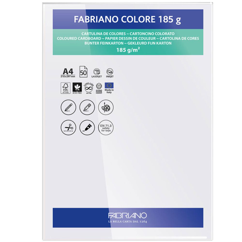 PAPEL FABRIANO COLORE 429 GRIS PERLA A4 185G C/10 UNI