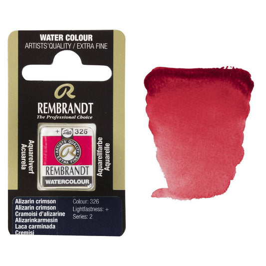AQUARELA TALENS REMBRANDT HALF PAN 326 ALIZARIN CRIMSON S2