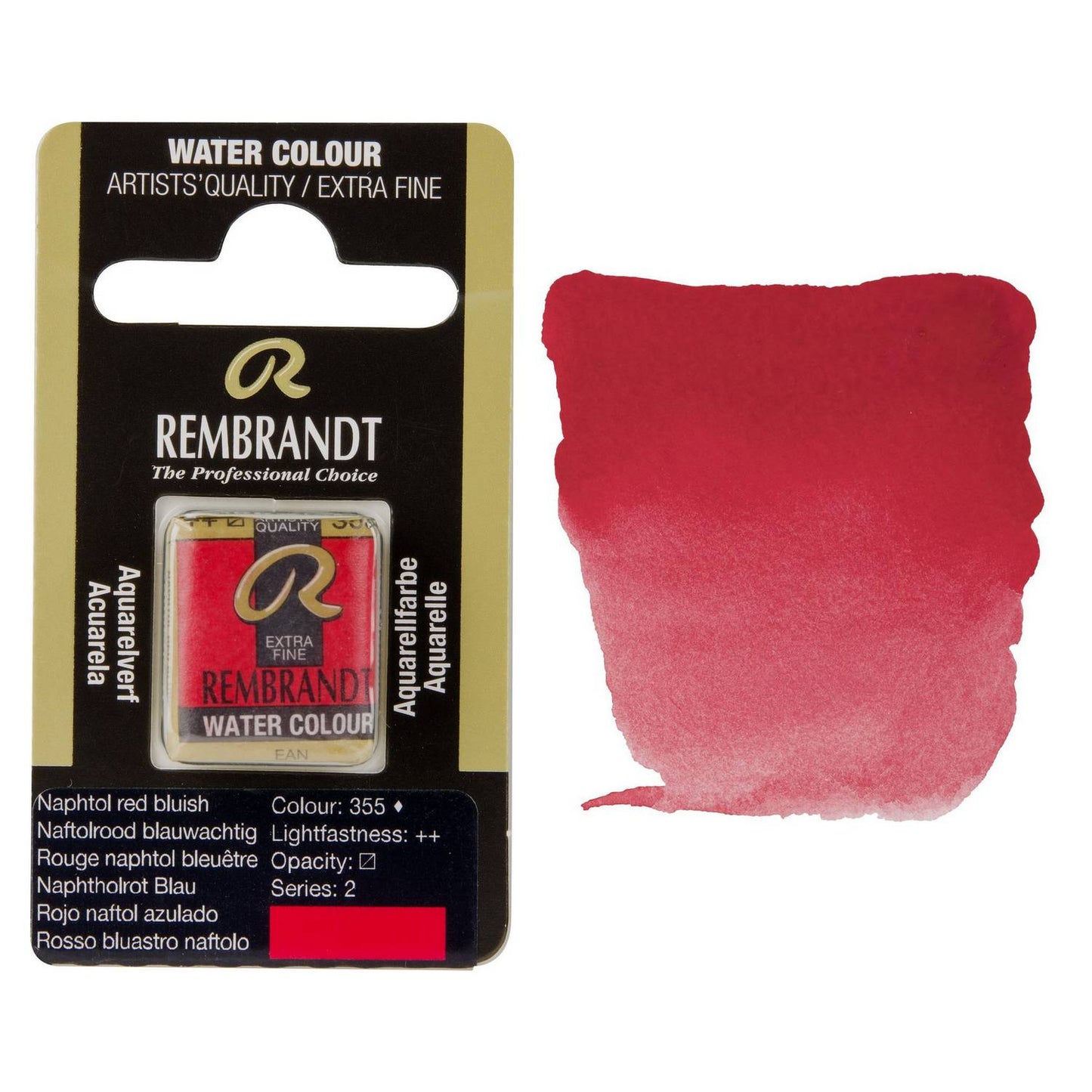 AQUARELA TALENS REMBRANDT HALF PAN 355 NAPHTHOL RED BLUISH S2