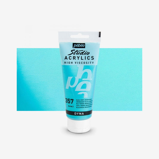 ACRILICA PEBEO STUDIO HV  100ML 357 AZUL ESVERDEADO IRIDESCENTE 832357