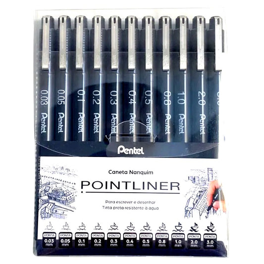 CANETA PENTEL POINTLINER ESTOJO C/ 11 UN
