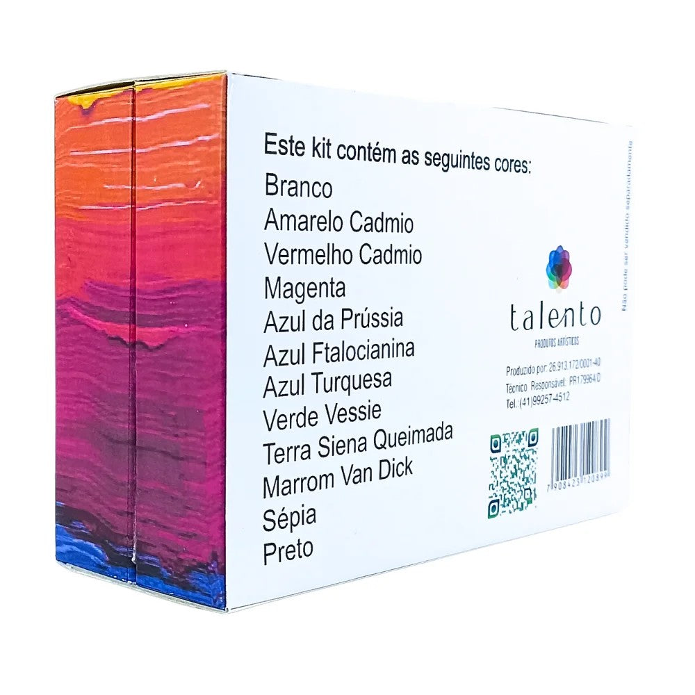ESTOJO ACRILICA TALENTO 20ML 12 CORES