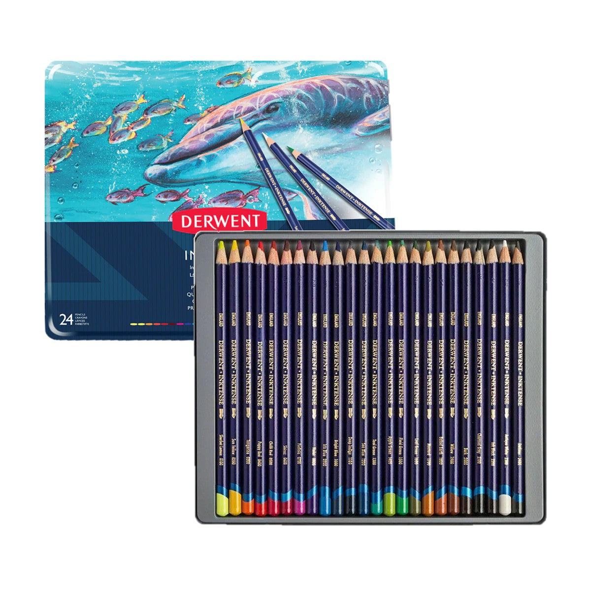 ESTOJO LAPIS AQUARELAVEL DERWENT INKTENSE 24 CORES
