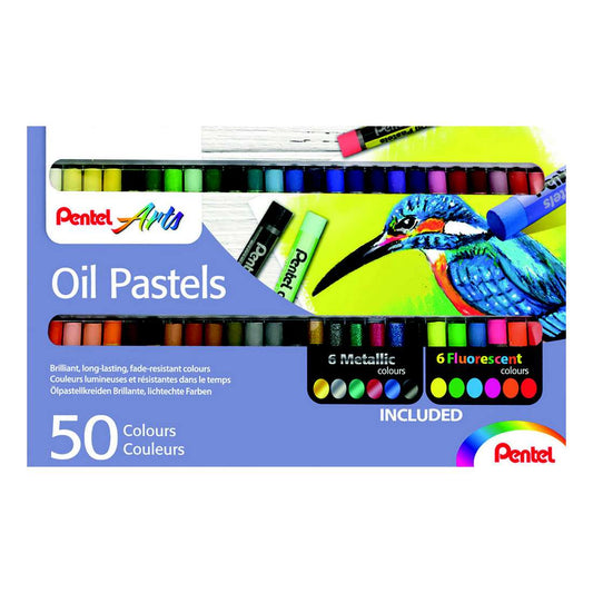 PASTEL OLEOSO PENTEL 50 CORES (06 METAL E 06 FLUO)