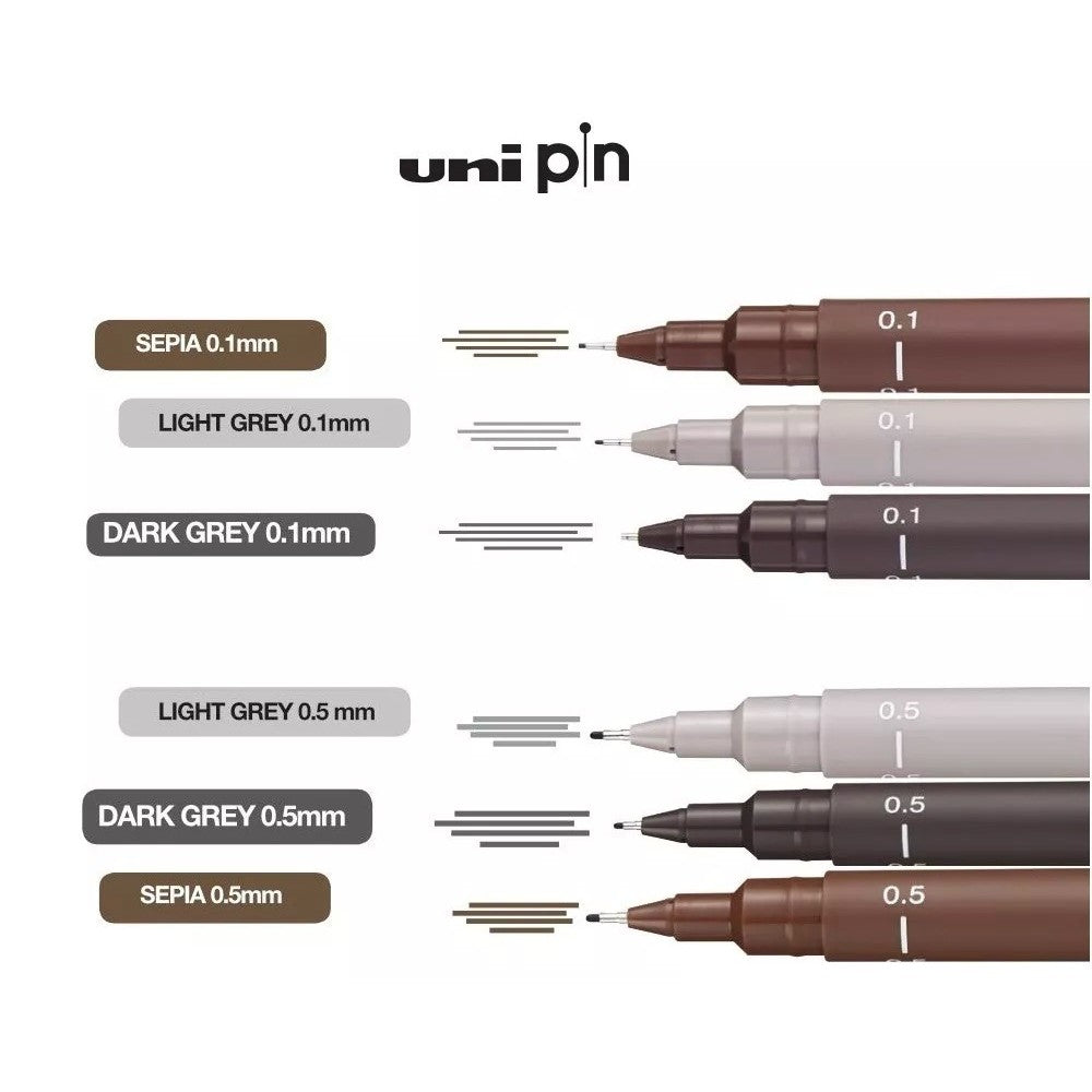 CANETA MITSUBISHI UNIPIN 0,1 SEPIA