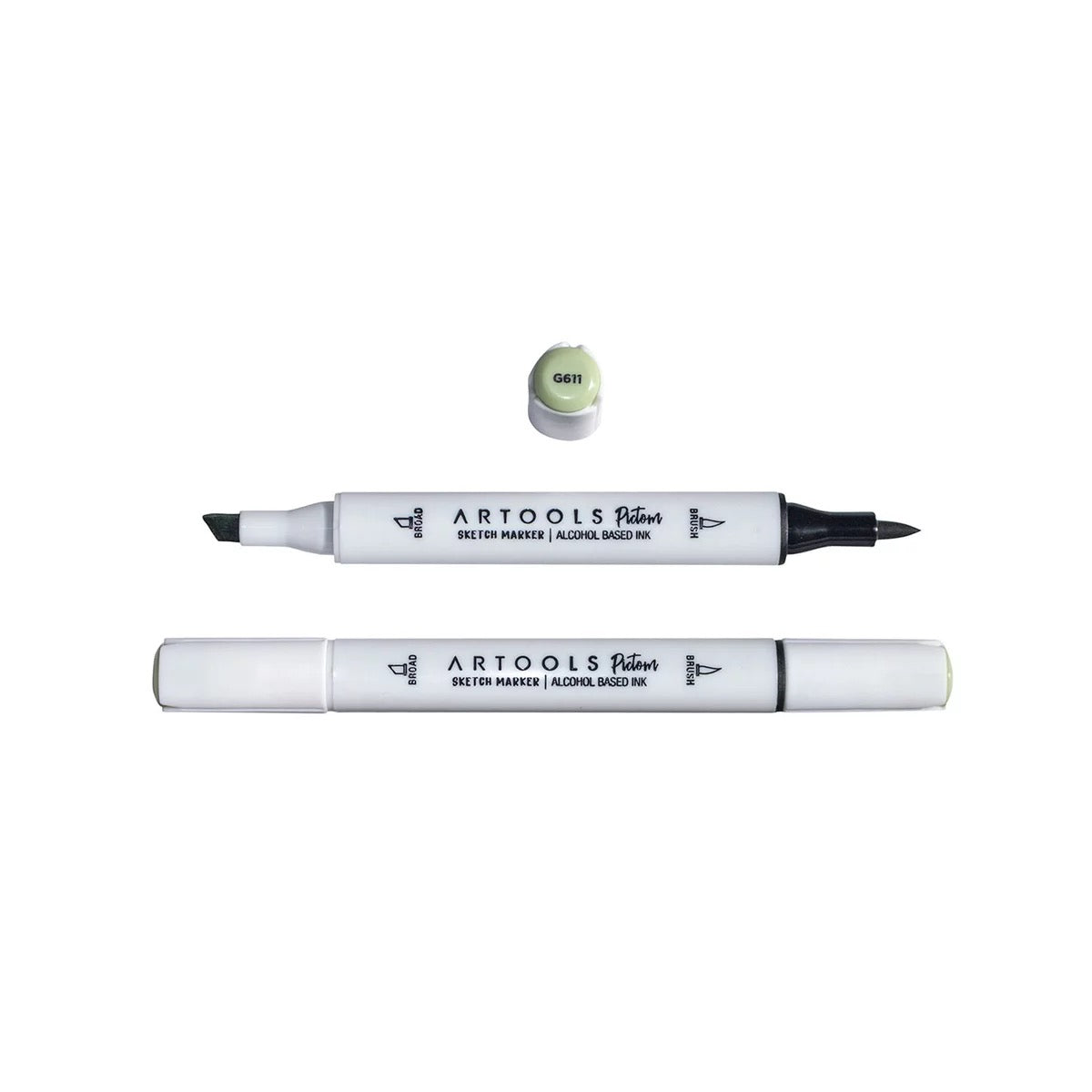 MARCADOR ARTOOLS PICTOM PONTA DUPLA CREAM GREEN (G611)