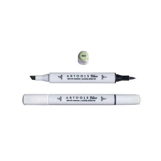 MARCADOR ARTOOLS PICTOM PONTA DUPLA CREAM GREEN (G611)