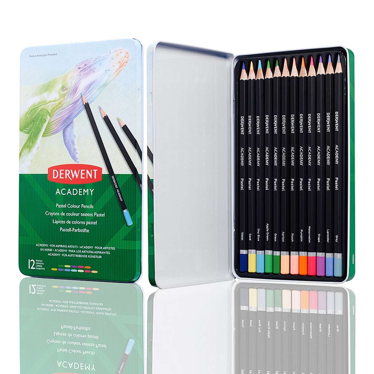 LAPIS PASTEL DERWENT ACADEMY 12 CORES