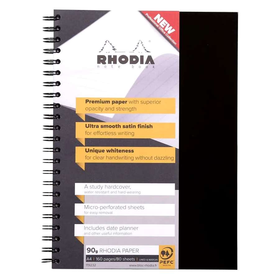 NOTE BOOK RHODIA A4 90G C/80 ESPIRAL PAUTA 119232C