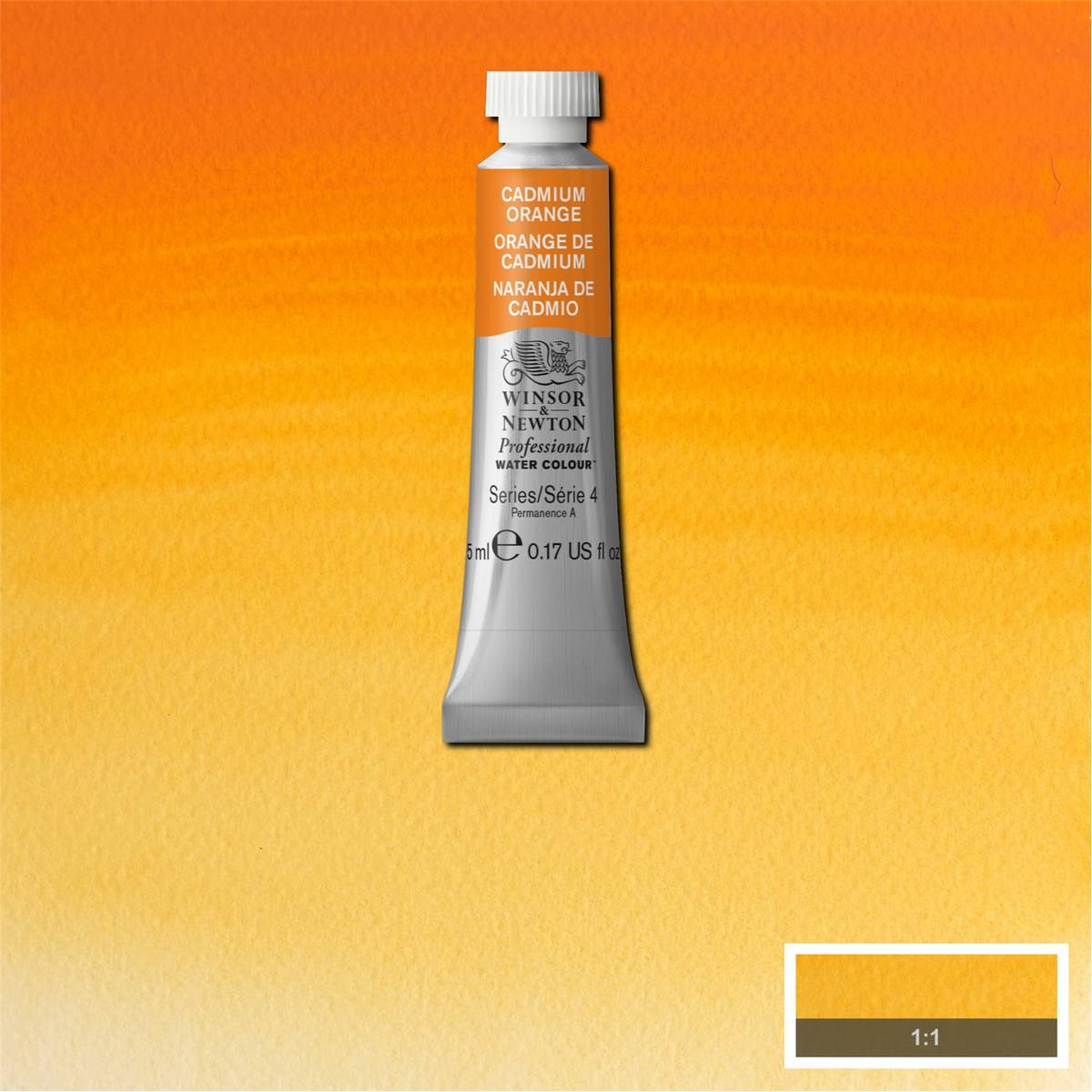 AQUARELA WINSOR NEWTON ARTISTS 5ml 299 CADMIUM ORANGE S4 NY (ANTIGO 089)