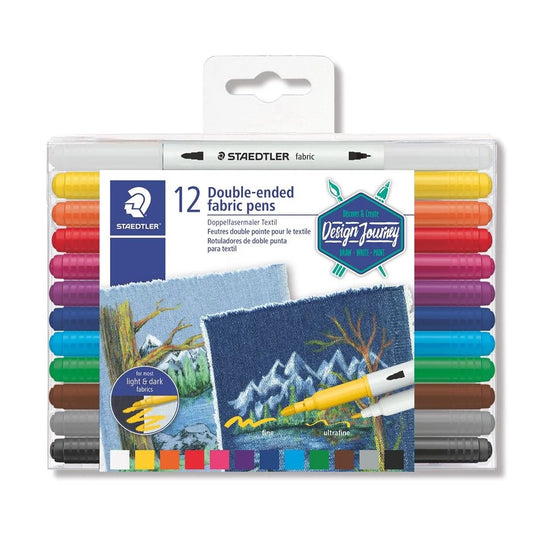 CANETA TECIDO (FABRIC) STAEDTLER PONTA DUPLA 12 CORES 3190