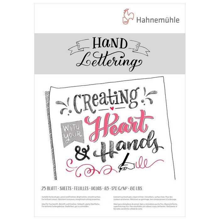 BLOCO HAHNEMUHLE HAND LETTERING 170g/m2 A3 25 FLS