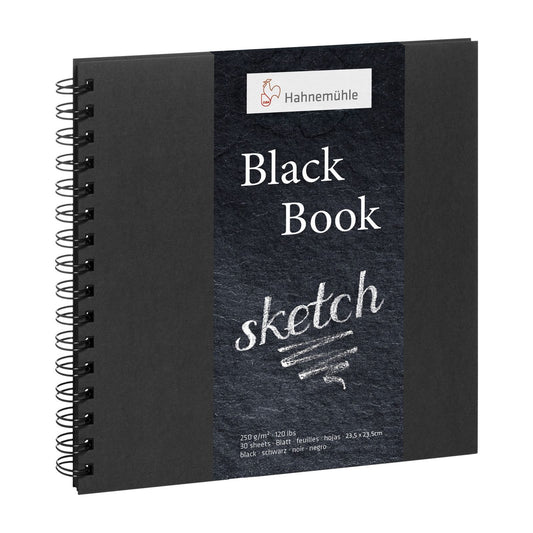 BLOCO HAHNEMUHLE BLACK BOOK 250g/m2 23,5x23,5cm 30 FOLHAS