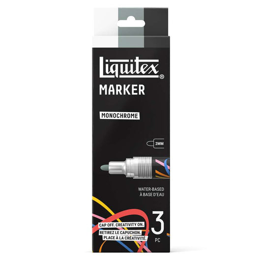 MARCADOR LIQUITEX 2MM C/ 03 CORES MONOCHROME 3699481