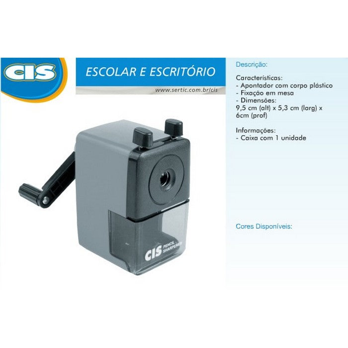 APONTADOR MESA CIS PR01 PLASTICO MANUAL