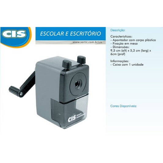 APONTADOR MESA CIS PR01 PLASTICO MANUAL
