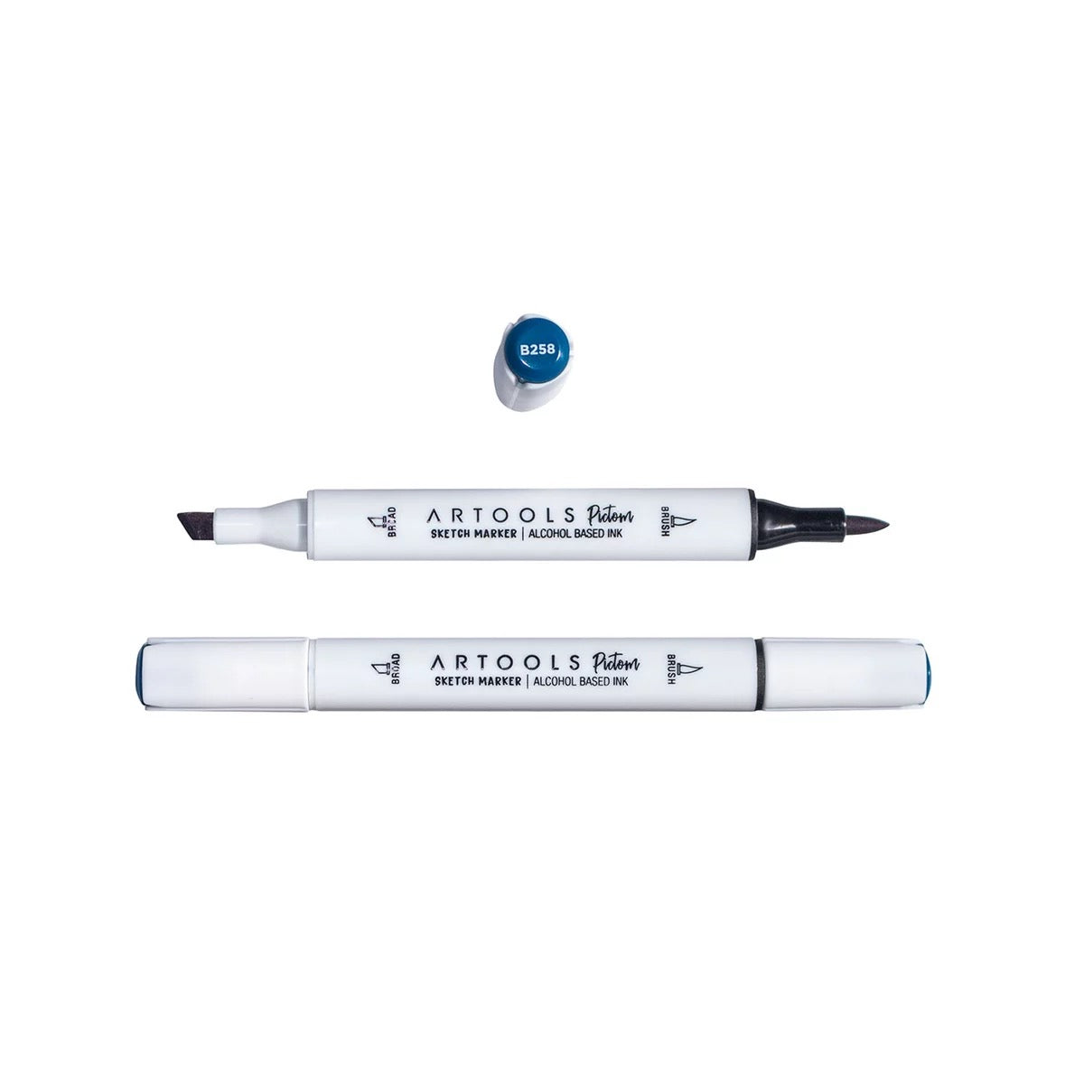 MARCADOR ARTOOLS PICTOM PONTA DUPLA BLUE BLACK (B258)